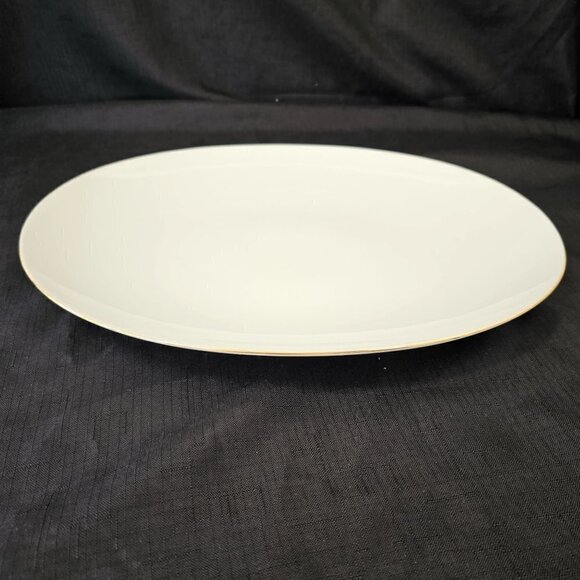 90s German Rosenthal Serving Platter Oval White Porcelain Gold Trim 13" x 9" - Picture 2 of 8